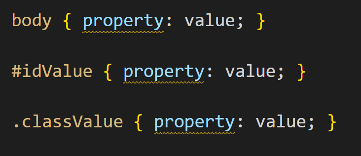 screenshot of css code targeting different elements and attributes
